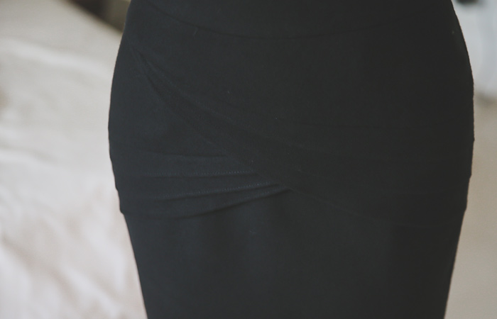 チューリップピンタック起毛スパンスカート