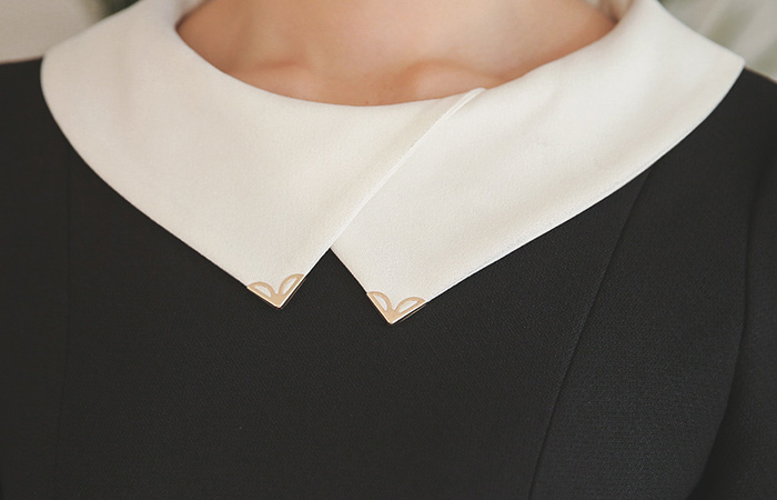 ゴールドチップチューリップカラー配色ドレス