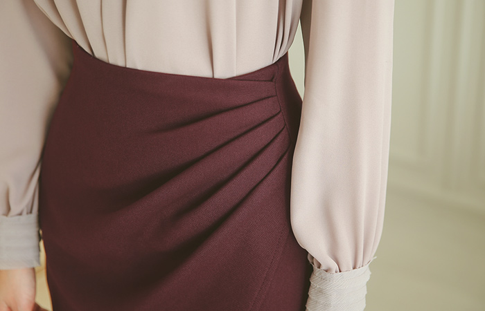 ハイウエストドレーピングチューリップスカート