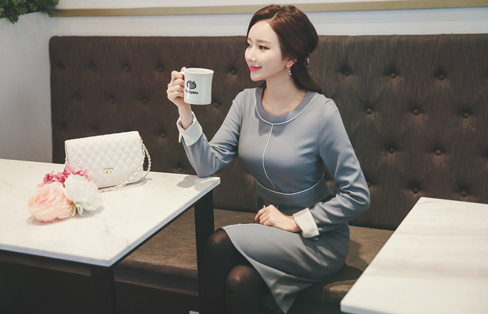 パイピングラインパステルドレス