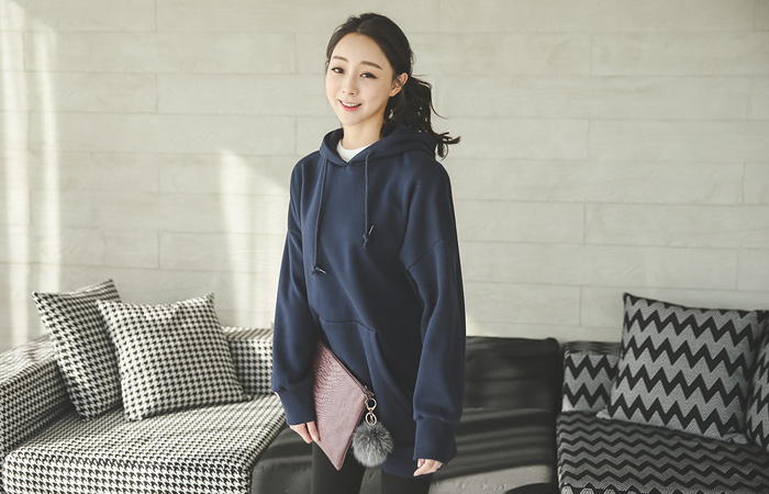 ルーズ起毛ロングフードワンピースティー