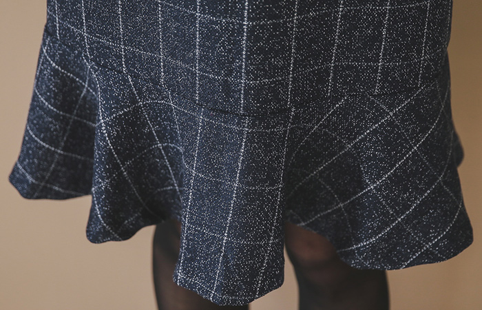 ラブリーチェックサスペンダーラッフルドレス