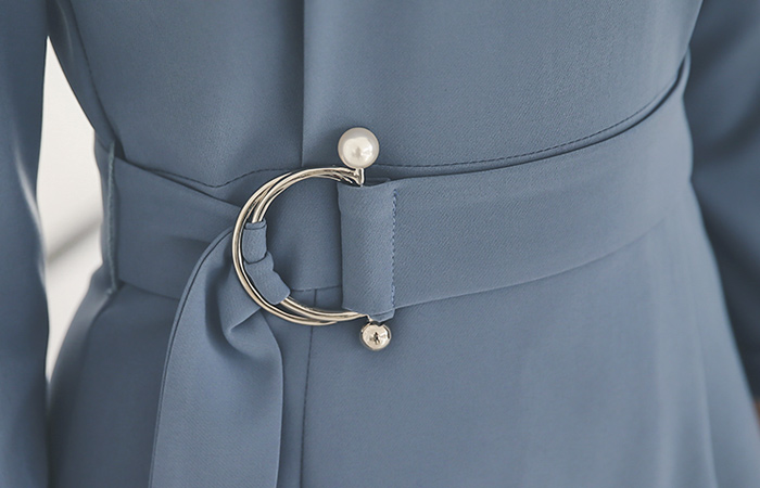 ローターの真珠リングベルトドレス