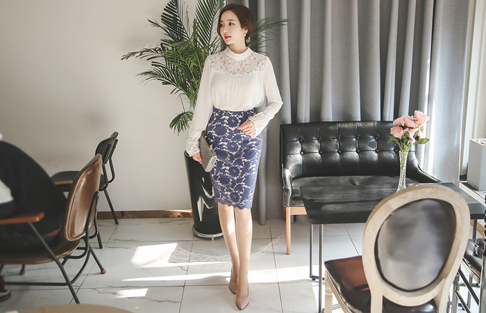 アクリス二重レイススカート