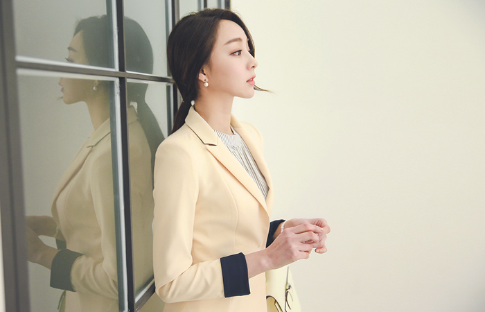 シークレット配色テイラースリムジャケット