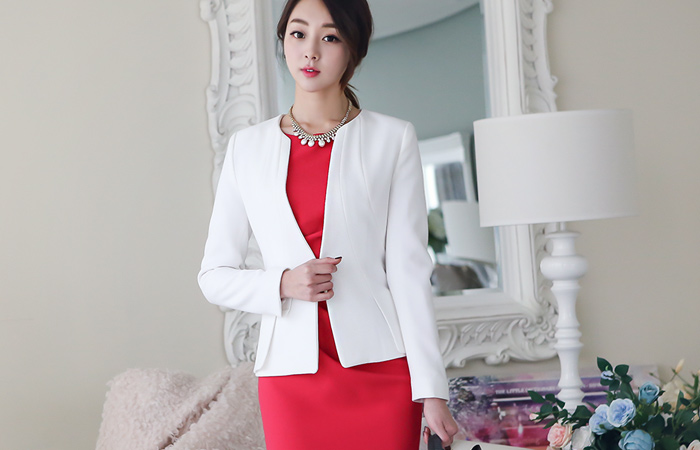 シンプルラウンド切開スパンジャケット