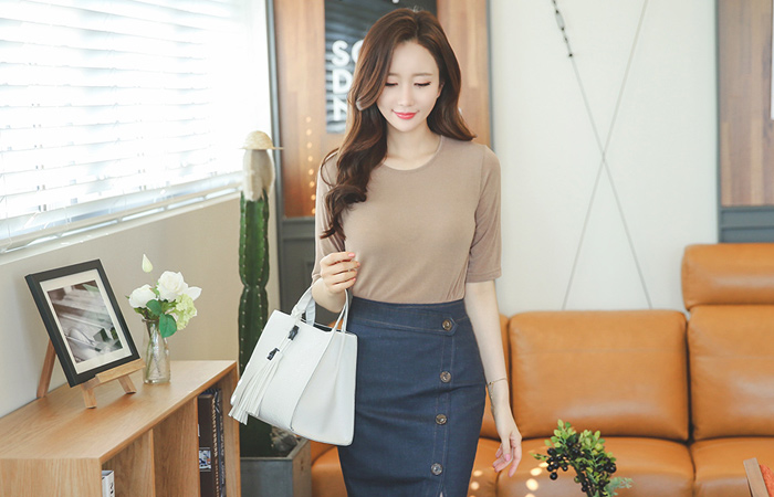 ナチュラルテンセルトップ・カーディガンSET