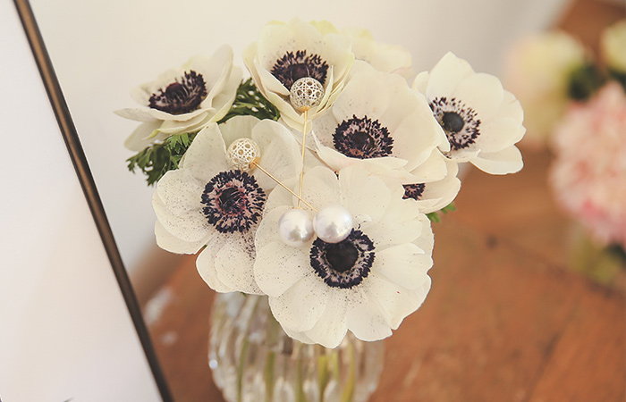 上り真珠ピンブローチ