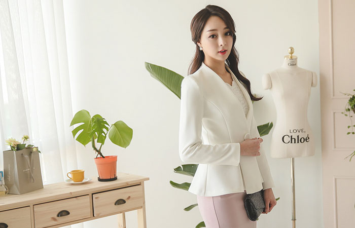 ビッグボタンプリッツフレアジャケット（spring）