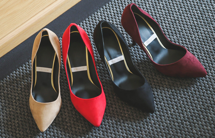 [モデル着用30次]スエードクッションスティレットヒール（2cm / 7cm / 9cm）