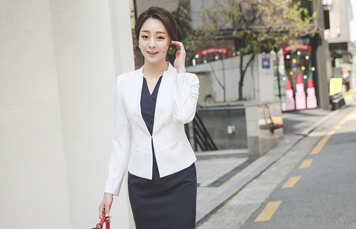 ピンチ切開スクエアカラー無しジャケット