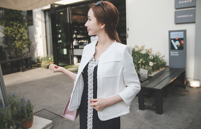 ソリッドリネンツイードジャケット