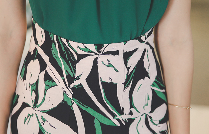 フレッシュフラワーリネンコットンスカート