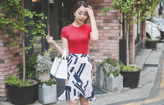 パラレルリネンマーメイドスカート