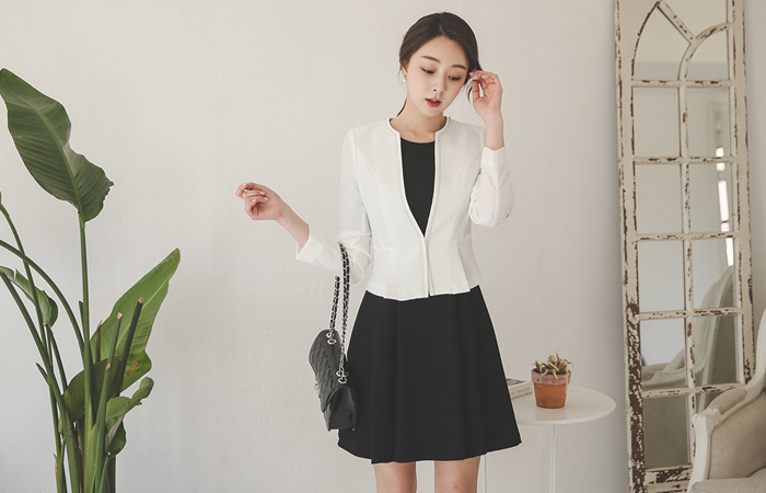 ラグジュアリーキュービックラインショートジャケット