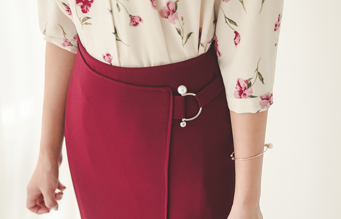 パールリングビジョラップ切開スカート