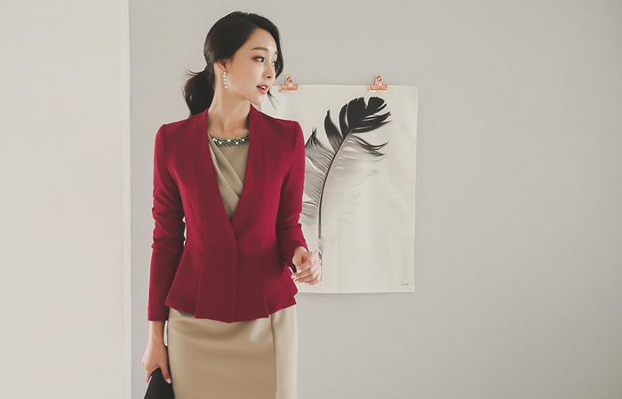 プリッツペプラムカラー無しジャケット