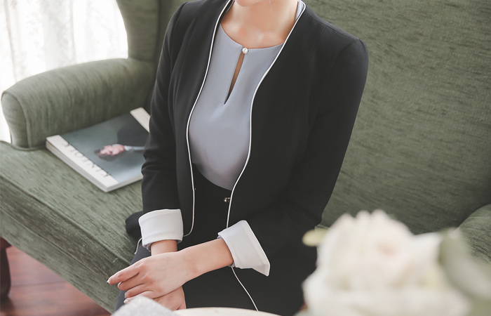 ウェーブパイピング配色ジャケット