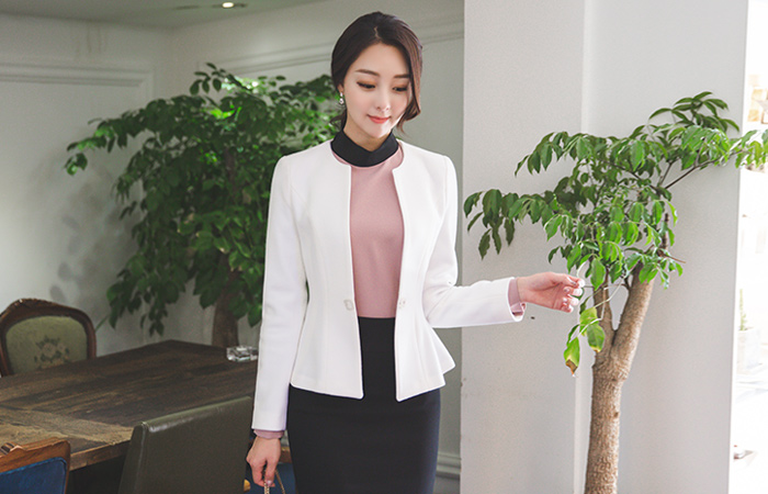 スクエアボタンラウンドウールウールジャケット