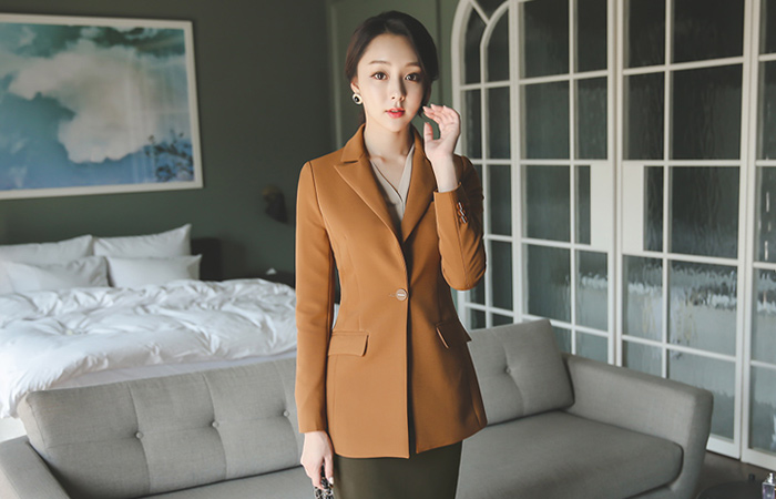 シルバーチップワンボタンテイラージャケット