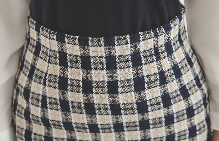 ゴールドツイードミニスカート