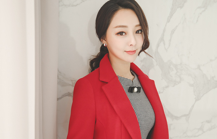 ミニマル小売配色切開コート