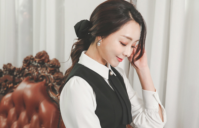 ブイネックソフトAラインウールワンピース