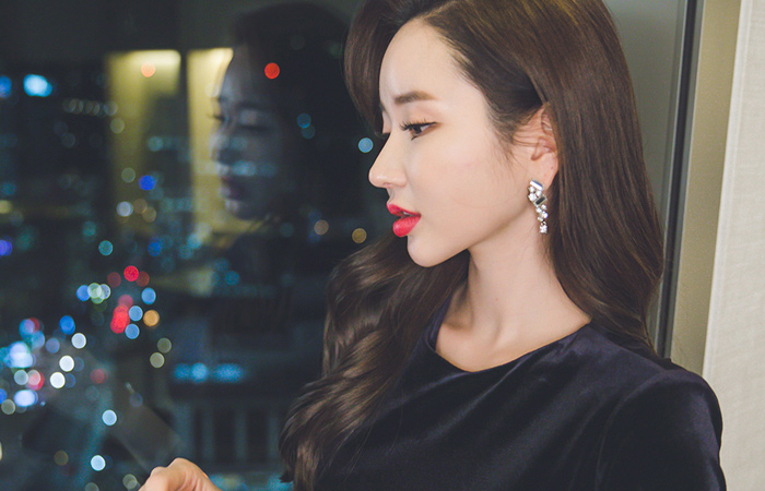 グラムシャーリングベルベットドレス