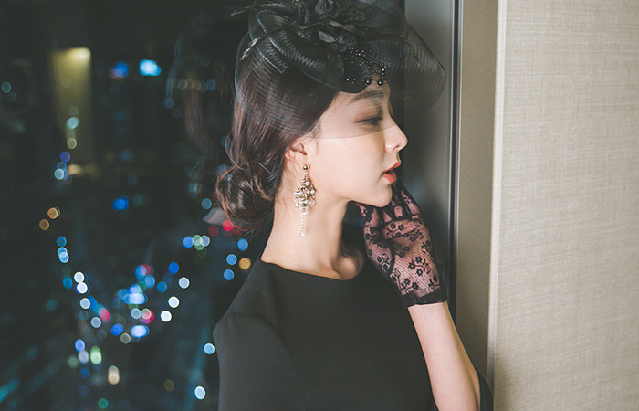 エレガンスキュービックページプラムSETドレス