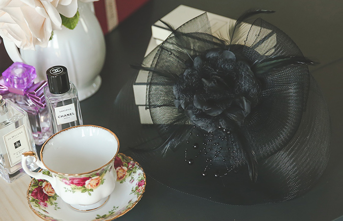 ブラックレディフェイスベールコサージュ