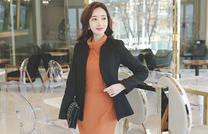 クラムゴールドパールAラインウールジャケット