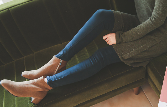 ウィンターベーシックボンディング起毛スキニー