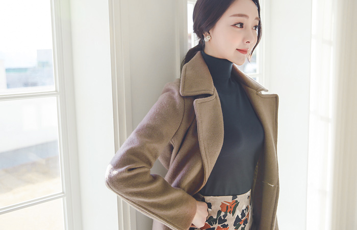 女性モヘアウールトレンチコート