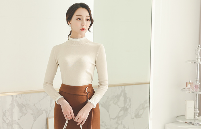 アンゴラライニング半極性ニット