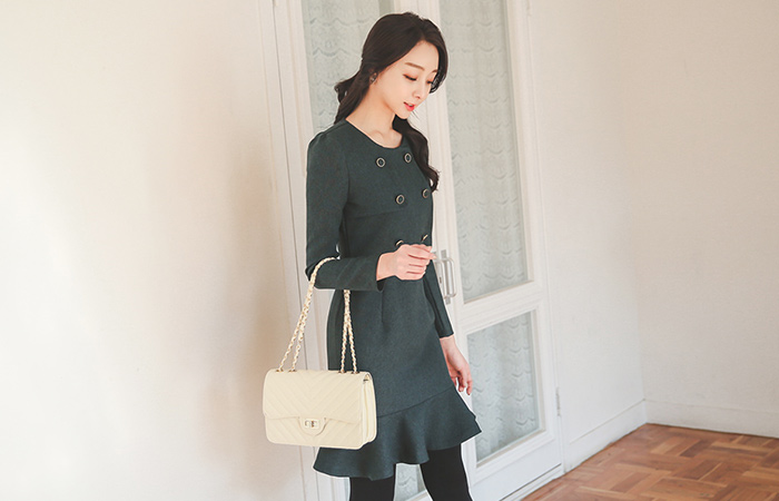 ゴールドリングトレンチマーメイドドレス