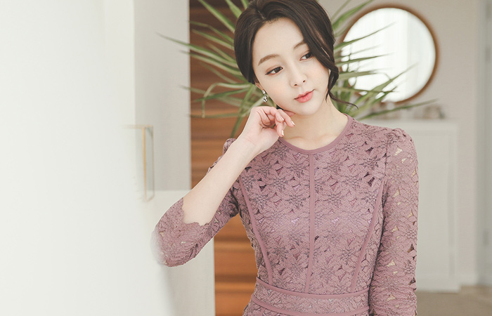 ロッジバイアスレイスドレス