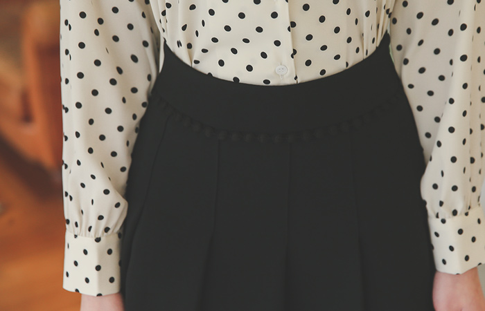 ドットラインボトムプリッツスカート