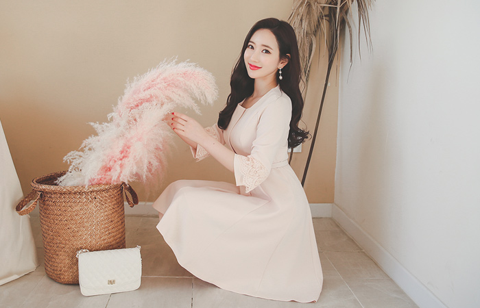 レイスカフスフレアドレス