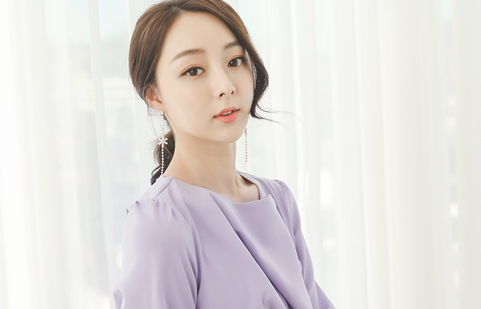 ポールデッドドレーピングボタンドレス