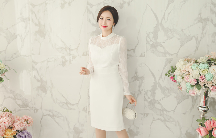 ブティックハートスェイプシースルートップドレス