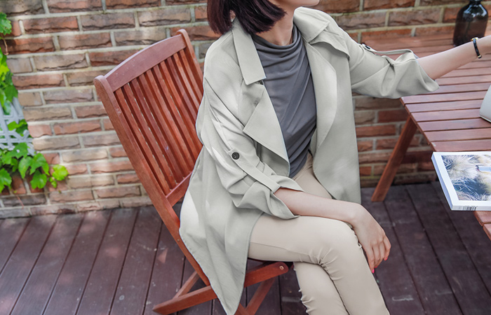 クロースバックロールアップトレンチジャケット