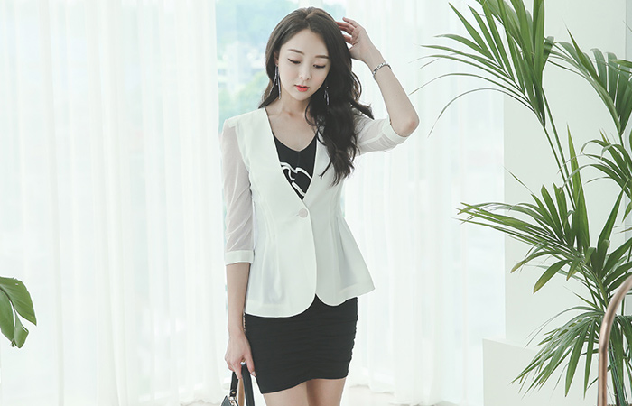 マッシュシーツルースリーブページプラムジャケットⅡ