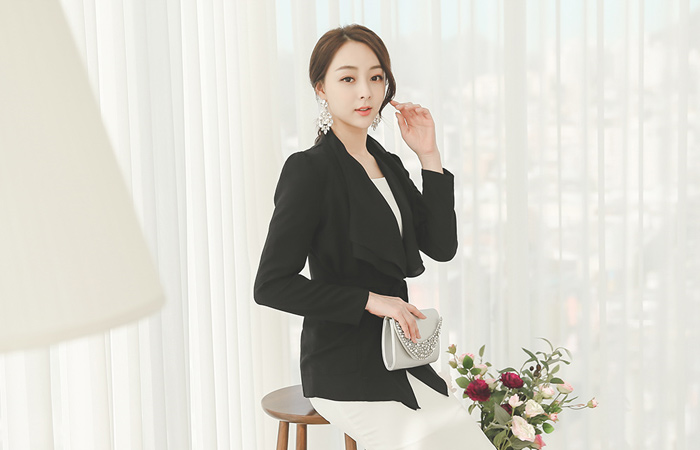 パフショルダーショールカラーシーポンジャケット