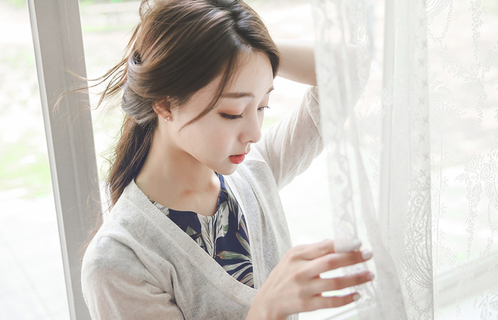 サマーリネンブレンド7部カーディガン