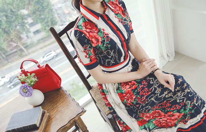 シルキーフラワープリッツツーピースSET