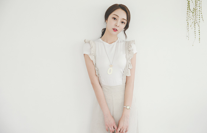 フリル着脱リネンジャンプスーツ