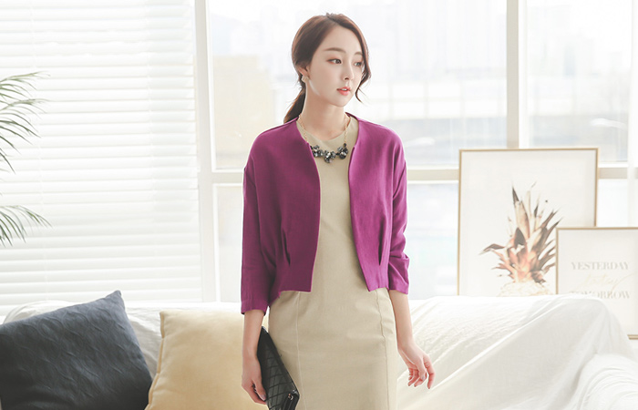 ダーツボリュームラウンドリネンジャケット