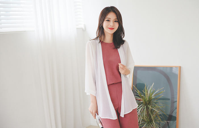 ジャガードシーポンショールカーディガン