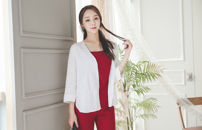 リアルリネンオープンジャケットカーディガン