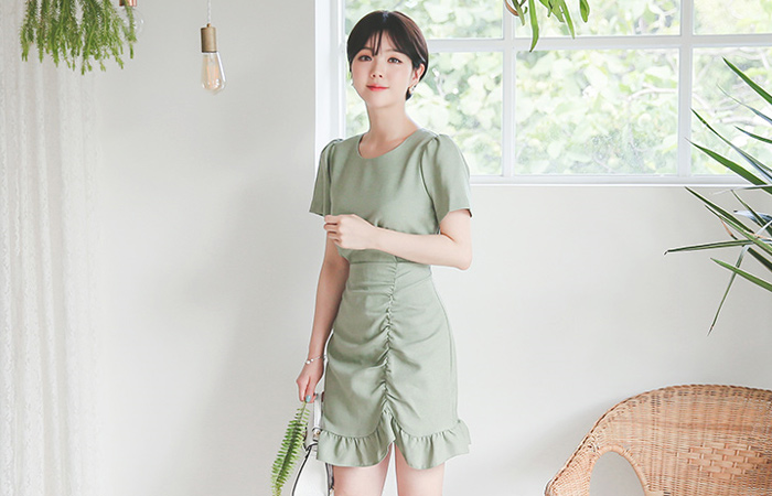 ロマンチックシャーリングチューリップドレス